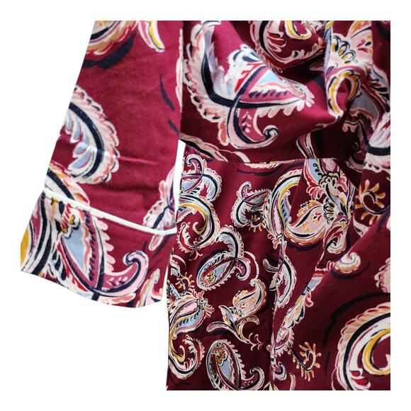 NWOT Liz Claiborne Women's XXLARGE Pajama Set Burgundy Paisley Sleep Lounge Wear - Picture 6 of 16